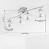 Moderne plafondlamp Koyoto, 4 amberkleurige en heldere glazen bollen