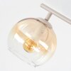 Moderne plafondlamp Koyoto, 4 amberkleurige en heldere glazen bollen