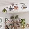 Moderne plafondlamp Gastor met gebogen zandkleurige balk en 4 lichtpunten, E14