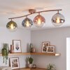 Moderne plafondlamp Gastor met gebogen zandkleurige balk en 4 lichtpunten, E14