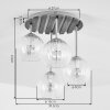 Houten plafondlamp met glazen bollen Koyoto in bohostijl, lamellenplaat