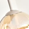 Moderne Cluster-plafondlamp Koyoto met 4 glazen bollen in helder, chroom, rook en amber