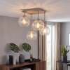 Retro cluster-plafondlamp Koyoto met 4 heldere geribbelde glazen bollen