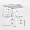 Moderne cluster-plafondlamp Ripoll met 4 witte glazen bollen en zandkleurig metalen armatuur
