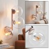 Moderne zandkleurige wandlamp Gastor met drie heldere glazen bollen ø 15 cm