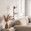 Moderne zandkleurige wandlamp Gastor met drie heldere glazen bollen ø 15 cm