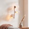 Moderne zandkleurige wandlamp Gastor met drie heldere glazen bollen ø 15 cm