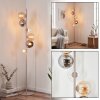 Moderne zandkleurige vloerlamp Koyoto, clusteropstelling met 6 bollen