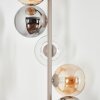 Moderne zandkleurige vloerlamp Koyoto, clusteropstelling met 6 bollen