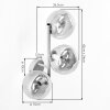 Moderne Wandlamp Gastor als 2-delige set met drie glazen bollen naast de spiegel
