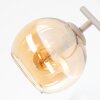 Moderne plafondlamp Koyoto met 4 amberkleurige glazen bollen, in ronde vorm