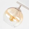 Moderne plafondlamp Koyoto met vier glazen bollen in amber en helder glas