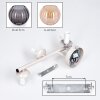 Moderne wandlamp Koyoto met drie geribbelde glazen bollen in rookkleurig en amber