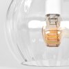 Moderne wandlamp Koyoto, 2-delige set met drie heldere geribbelde glazen bollen