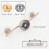 Moderne plafondlamp Gastor met twee ronde glazen kappen in amber, rook en helder