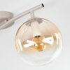 Moderne ronde plafondlamp Gastor met twee amberkleurige en heldere glazen kappen
