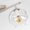Moderne bolle plafondlamp Ripoll met twee heldere glazen kappen aan gebogen balk