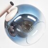 Wandlamp Koyoto met drie blauwe, groene, gouden en heldere glazen bollen