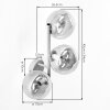 Globe-wandlamp Gastor in een 2-delige set met glazen schermen in rook, amber en helder