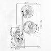 Moderne wandlamp Koyoto met drie geribbelde rookglazen bollen in clusteropstelling