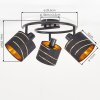 Moderne Spiraal-plafondlamp Alsen met drie draaibare en zwenkbare stoffen kappen