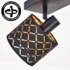 Moderne plafondspot Tallaboa met 4 metalen lampenkappen met geometrisch rasterpatroon