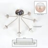 Cluster-plafondlamp Koyoto met 7 geribbelde glazen bollen in amber en helder