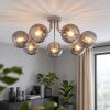 Moderne cluster-plafondlamp Koyoto met 7 rookkleurige glazen bollen in een groep