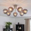 Moderne cluster-plafondlamp Koyoto met 7 rookkleurige glazen bollen in een groep