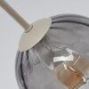 Moderne cluster-plafondlamp Koyoto met 7 rookkleurige glazen bollen in een groep