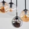 Moderne plafondlamp Gastor, cluster met 4 glazen bollen in amber, rook en helder