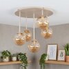 Moderne Cluster-plafondlamp Chehalis met 5 amberkleurige glazen bollen ø 12 cm