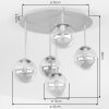 Moderne Cluster-plafondlamp Chehalis met 5 amberkleurige glazen bollen ø 12 cm