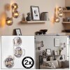 Moderne wandlamp Koyoto, 2-delige set met drie rookglazen bollen in verticale cluster