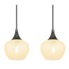 Globo Maxy 4-lichts hanglamp voor eettafel met peervormige kappen en E27, klassiek