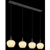 Globo Maxy 4-lichts hanglamp voor eettafel met peervormige kappen en E27, klassiek