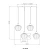 Nowa Toy 4-lichts hanglamp voor kookeiland en bar, modern, E27-fittingen, 108 cm