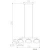 NOWA Eva 3-flammige eettafel-hanglamp G9 70 cm voor keuken en woonkamer, modern