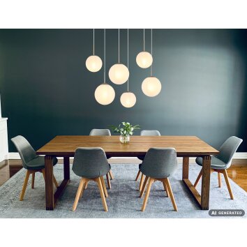 NOWA Kop 6-lichts hanglamp pendellamp E27 modern voor eetkamer en woonkamer
