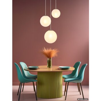 NOWA Kop 3-lichts hanglamp met bolvormige kappen voor eetkamer, modern, E27