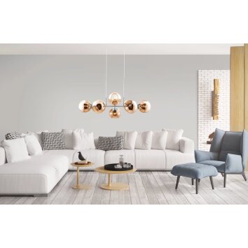 NOWA Pilar globe hanglamp 8-lichts modern design E27 40 Watt 38 cm woonkamer