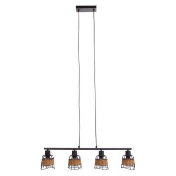 NOWA Esra strakke langwerpige 4-lichts balkhanglamp E27 81 cm voor eetkamer modern
