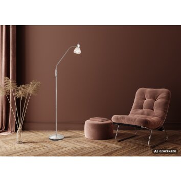 NOWA Daytona vloerlamp met leeslamp en schakelaar, E14, 430 lm, 5 W voor woonkamer