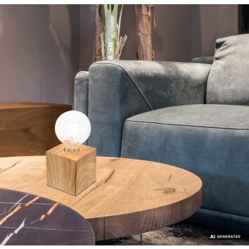 NOWA Leonie tafellamp, moderne sfeerlamp in kubusvorm, E27-fitting voor woonkamer