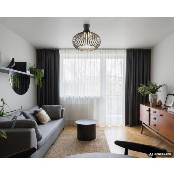 NOWA Mateo open koepelvormige plafonnière rond modern voor eetkamer E27 Ø40 cm 40W