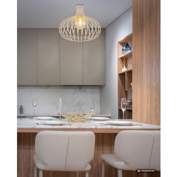 NOWA Mateo hanglamp voor eetkamer, ronde open kooi, modern, keuken en woonkamer, E27