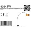 Steinhauer Curve booglamp vloerlamp in moderne stijl met ronde kap, schakelaar en E27