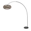 Steinhauer Curve boogvloerlamp met gevlochten kap E27 voor eetkamer en woonkamer