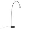 Steinhauer Curve boogvloerlamp met gevlochten kap E27 voor eetkamer en woonkamer