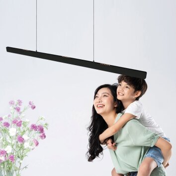 Steinhauer Fluxy LED verstelbare lineaire hanglamp voor eettafel, 9-lichts lineaire hanglamp, 9 cm